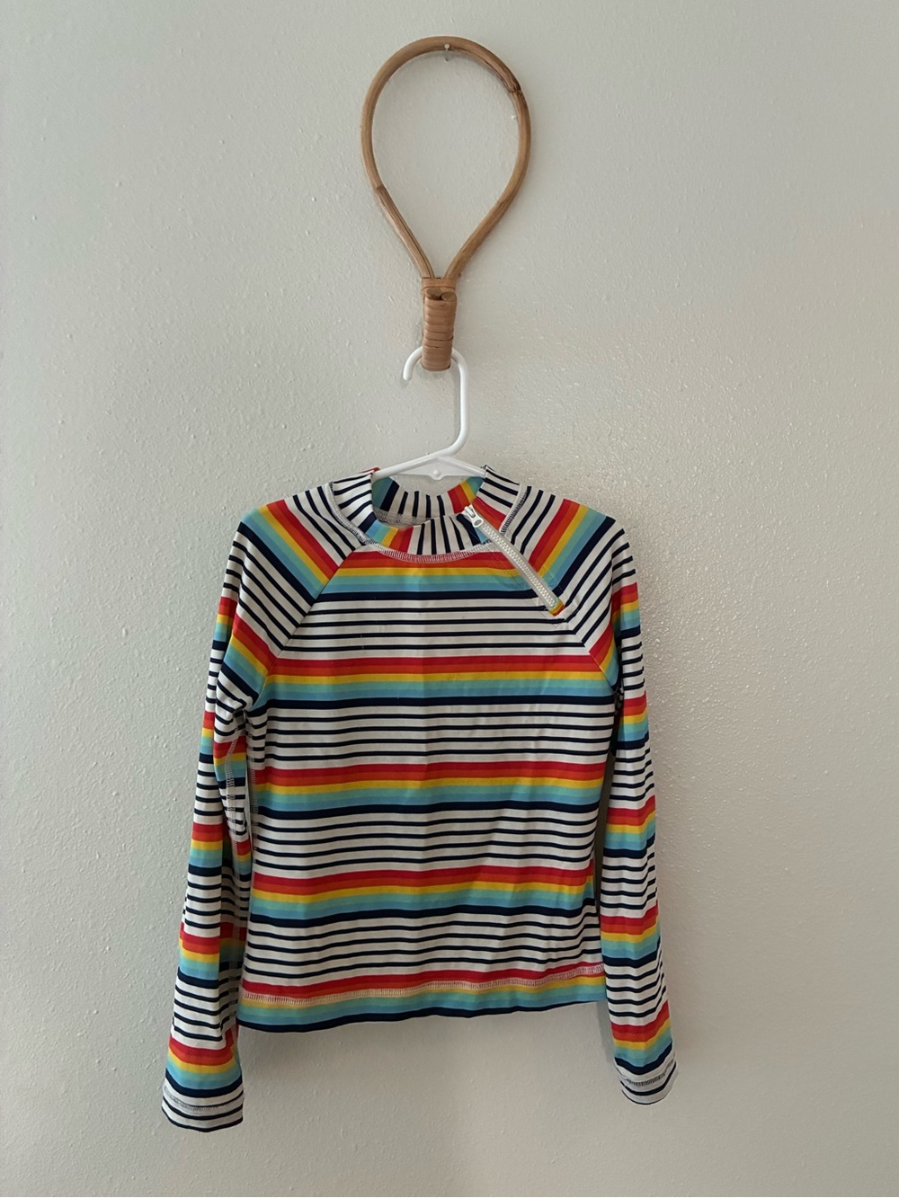 Hanna Andersson Striped Rainbow Rash Guard